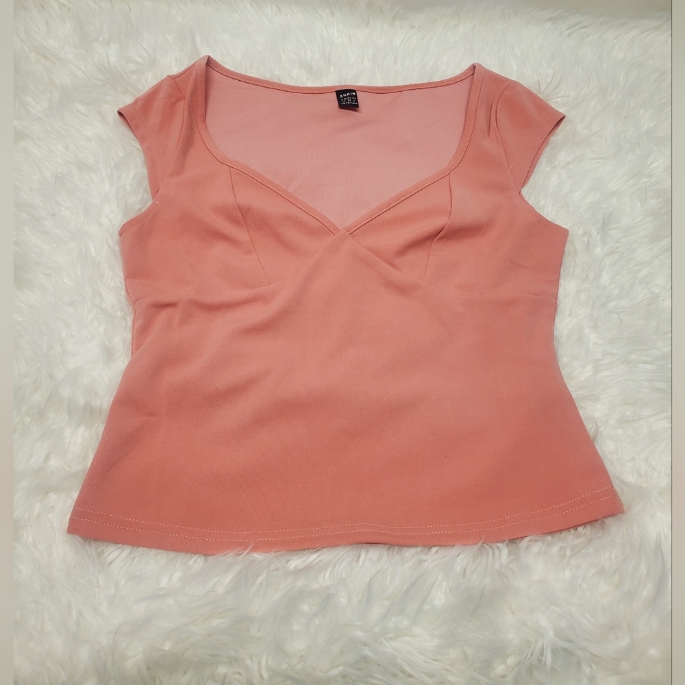 Nwot Coral Pink Bustier Style Women's Top